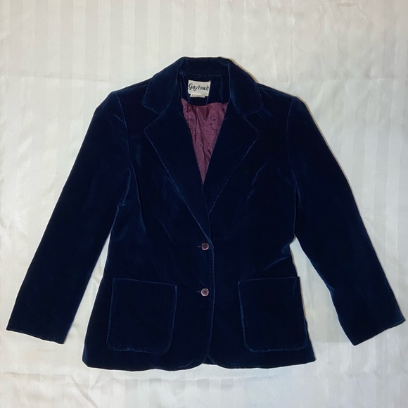 Retro Women’s Blue Velvet Gaytown Toronto Blazer - Picture 1 of 5